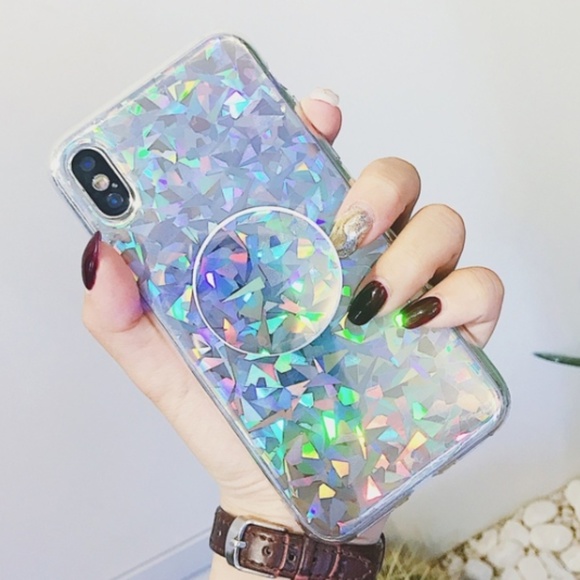 Accessories - iPhone X/XS/Max/XR/7/8/Plus Crystal Case W/Holder